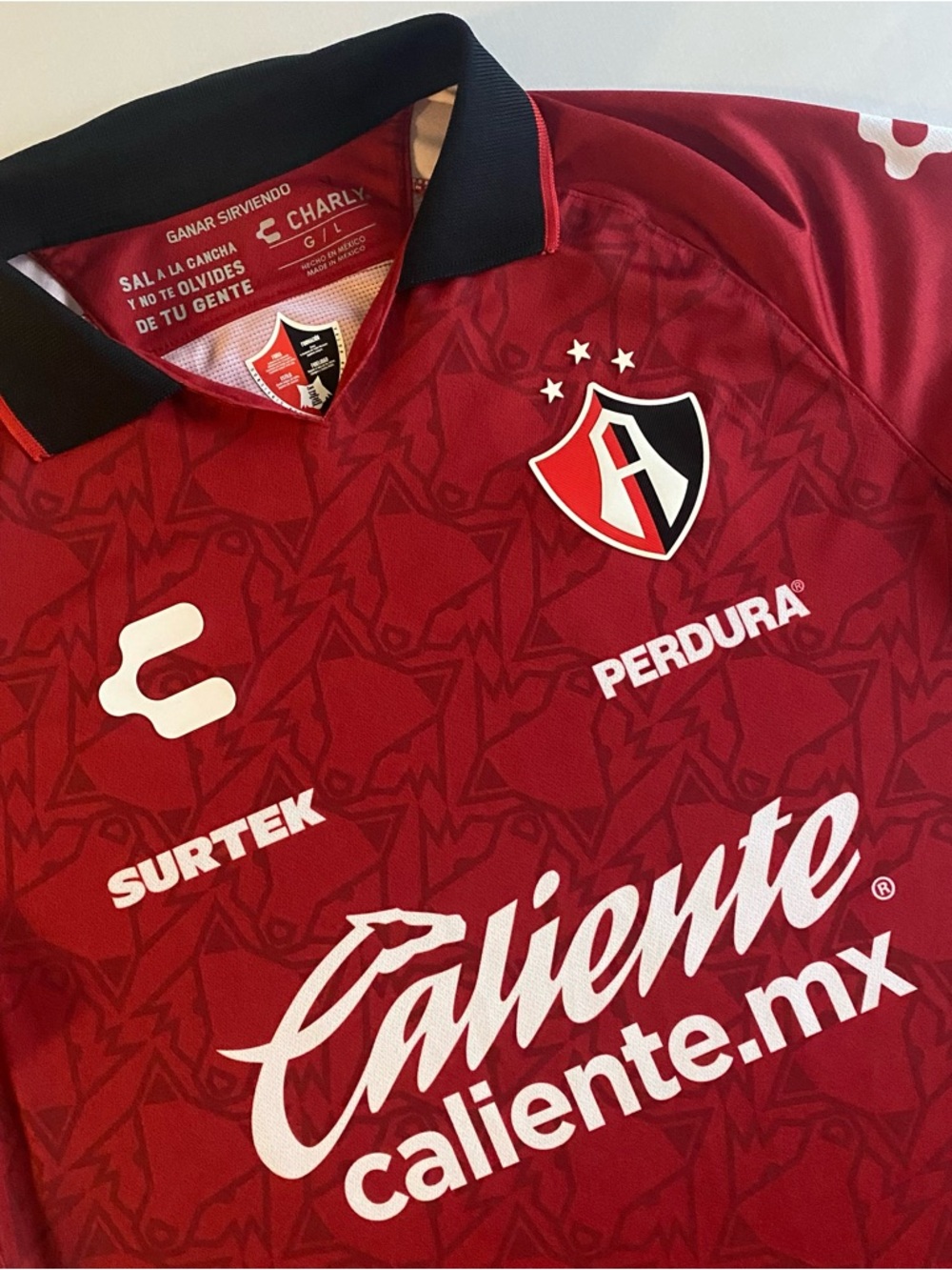 Atlas Charly Soccer Jersey Men L SLIM LIGA MX